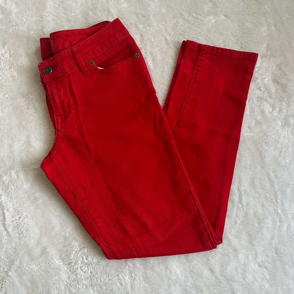 The Limited 678 EUC Red Denim Skinny Leg Jeans 5 Pocket
